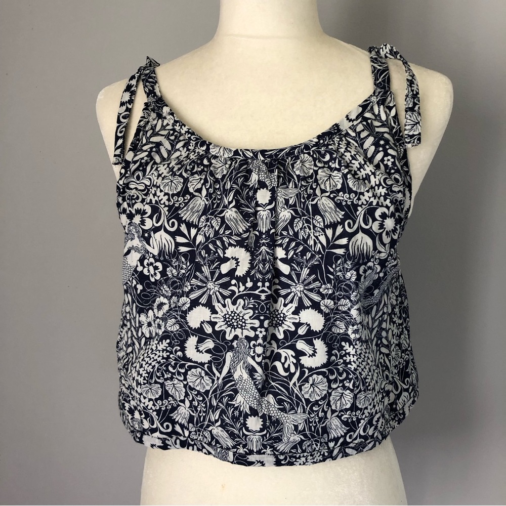 J Crew Mermaid Print Crop Top